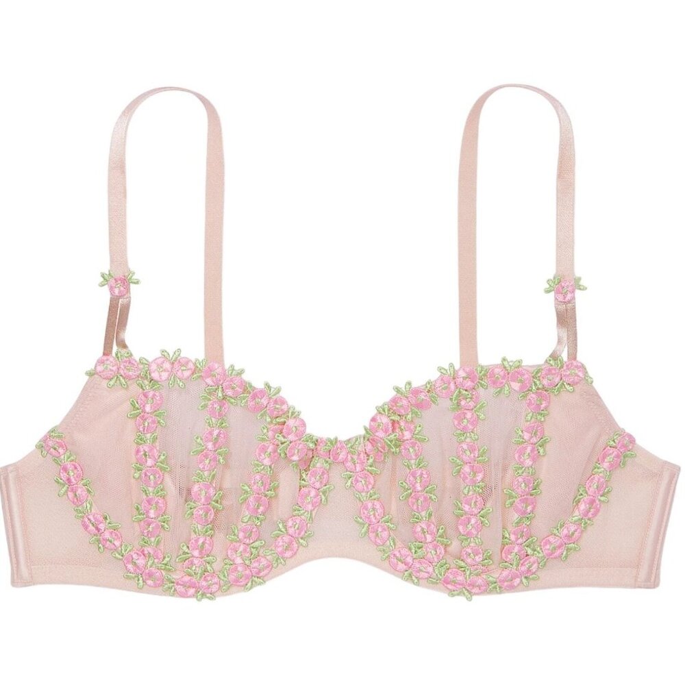 New! Victoria's Secret Rosebud Structure Unlined Balconette Bra 20085